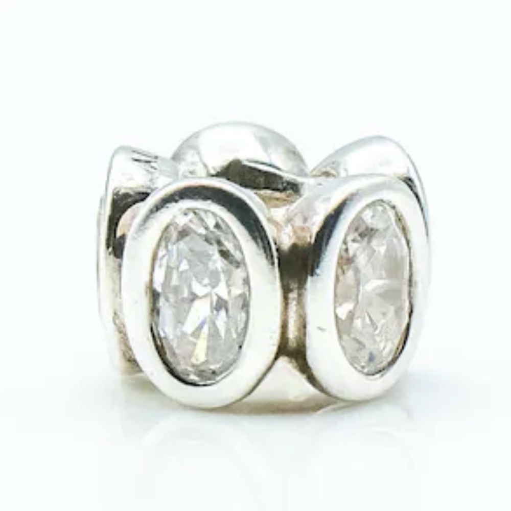 Pandora Charm ✨ Crystal Clear Silver Gem Charm Sparkly Shiny